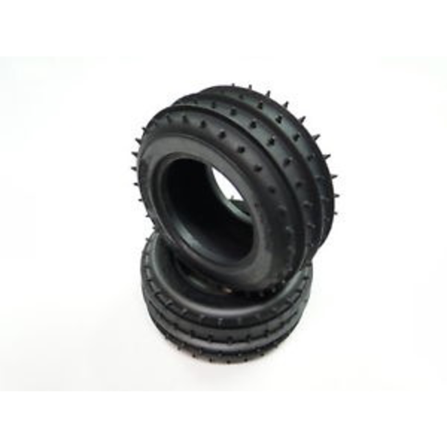 TAMIYA FRONT TYRES (PR) SUITS STADIUM BLITZER, BLITZER BEETLE