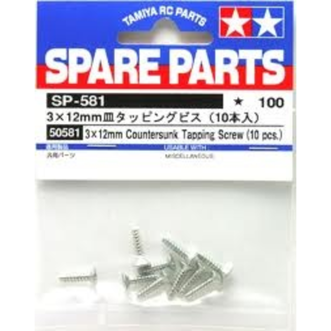 TAMIYA 3x12mm Tapping Screw (10 Pcs)