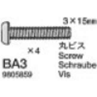 TAMIYA TAMIYA 3x15mm Screw   4 Pcs       Tnx