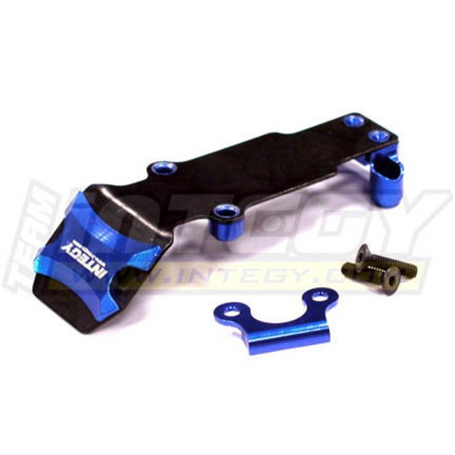 INTEGY BILLET MACHINED STEEL REAR SKID PLATE FOR 1/16 TRAXXAS E-REVO & SLASH VXL T3442BLUE