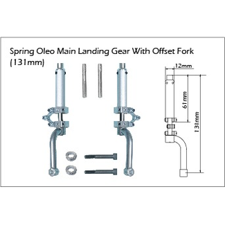 PHOENIX PHOENIX SPRUNG OLEO MAIN LANDING GEAR WITH OFFSET FORK 131mm