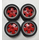 TAMIYA  WHEEL & TYRES ( 4 ) SUITS 1/10 PORSCHE CARRERA 911 "WHITE EDITION‚Äù ( rear tyres are wide  )