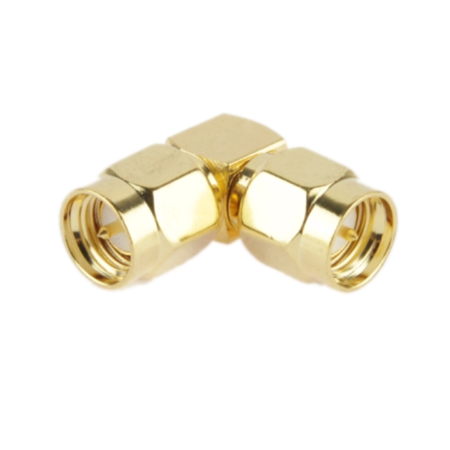 Gold Plated SMA Male to SMA Male Adapter with 90 Degree