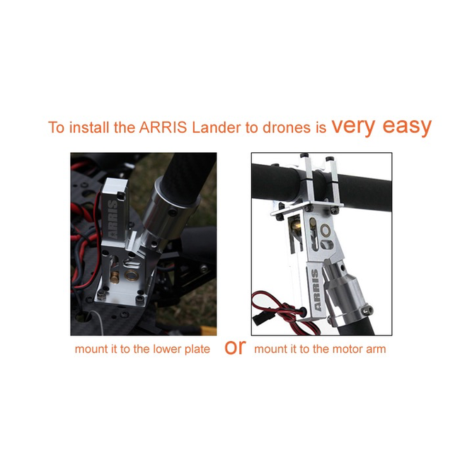 ARRIS ALLOY AND CARBON RETRACT SET  SUIT MODELS UP TO 13.5KG FLYING WEIGHT  SUITS: S800/S800 EVO  & NEO 600 660 720  Multicopters SUITS 25MM ARMS