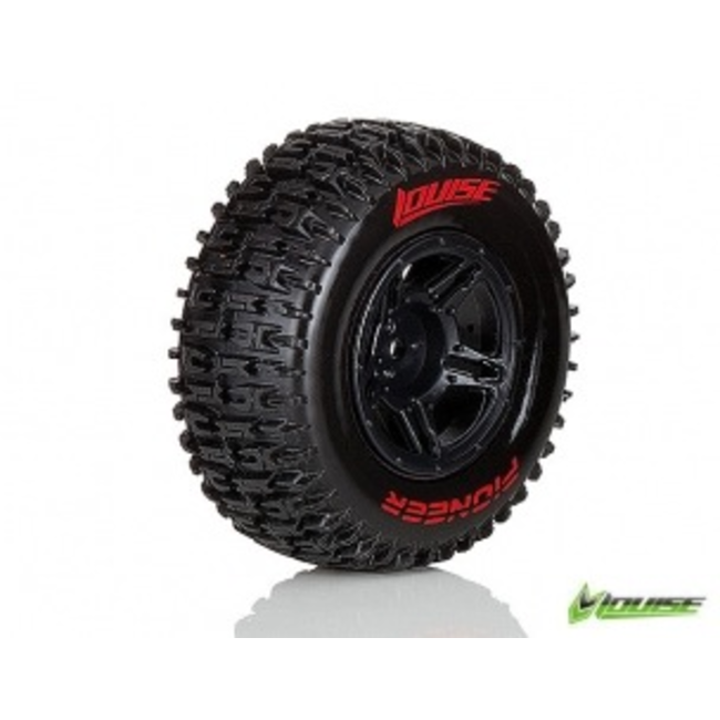 LOUISE SC PIONEER 1/10 SHORT COURSE TIRES SOFT COMPOUND ON BLACK RIM SLASH REAR, SLASH 4X4 F/R, SCRT10 F/R, BLITZ F/R