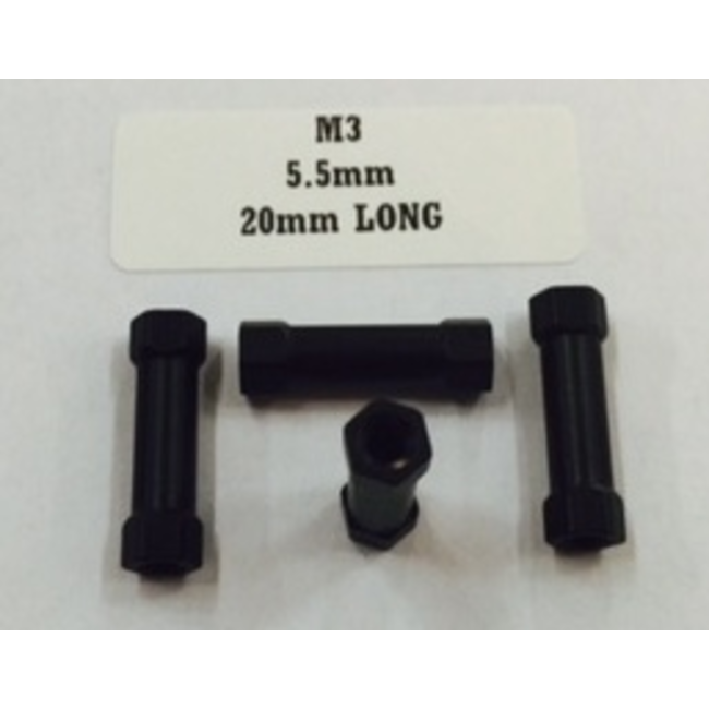 HY ELECTRIC ENGINE STANDOFF (SPACERS) 5.5X20mm M3 4 PACK