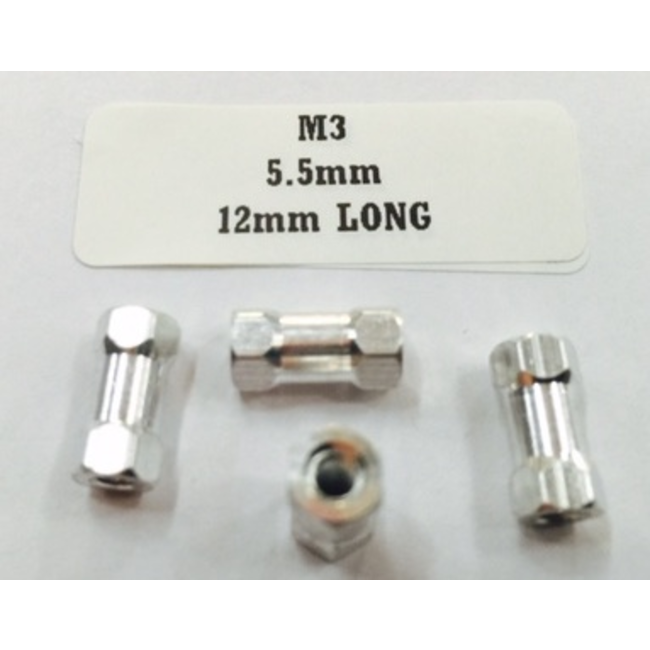HY ELECTRIC ENGINE STANDOFF (SPACERS) 5.5X12mm M3 4 PACK
