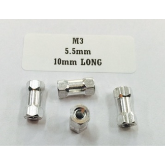 HY MODEL ACCESSORIES HY ELECTRIC ENGINE STANDOFF (SPACERS) 5.5X10mm M3 4 PACK