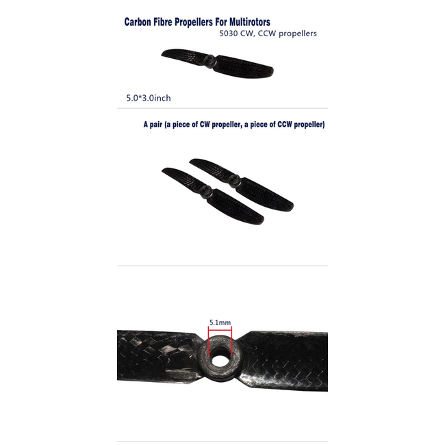 EMAX 5X3 MULTIROTOR PROP CARBON FIBER 2PK