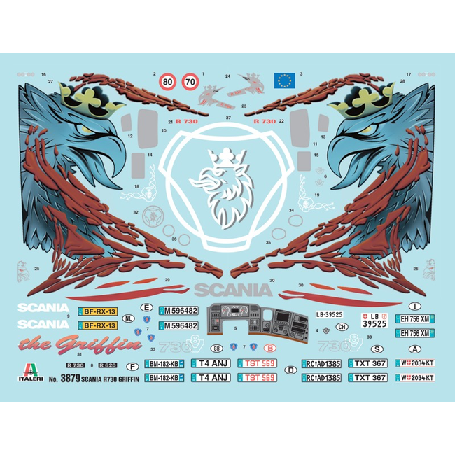 ITALERI SCANIA R730 ‚ÄúTHE GRIFFIN‚Äù  1/24 PLASTIC KIT 3879