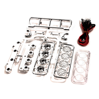 INTEGY INTEGY Realistic Folding Light Bar w/ 4 LED Light Set for 1/10 Size Off-Road C25000SILVER