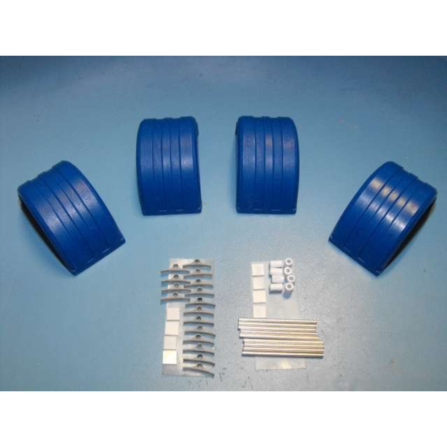 AUSLOWE 1/24 PLASTIC STYLE MUD GUARDS ASSORTED COLOURS  SET OF 6 TRI AXLE WHITE,GREEN,GREY,ORANGE,BLUE,BLACK AND RED