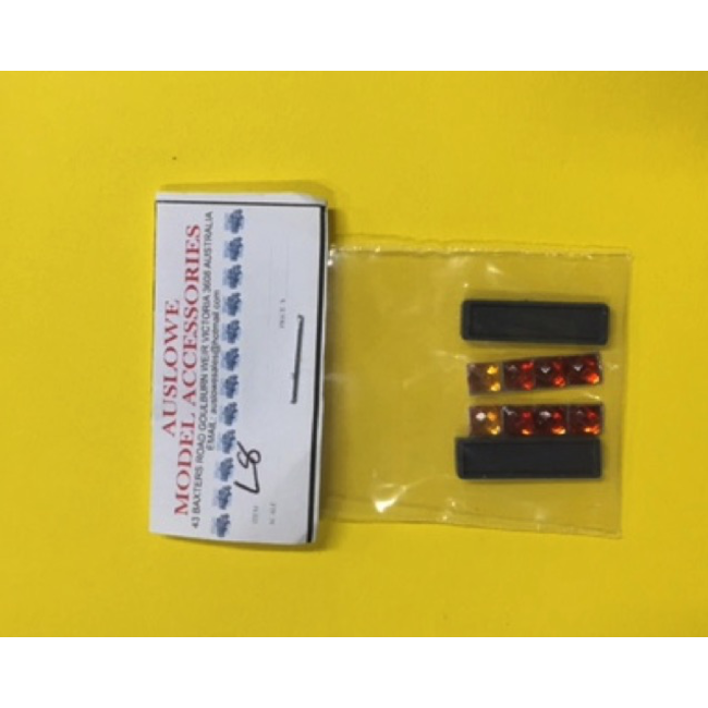 AUSLOWE Black square tail light surrounds + lenses truck