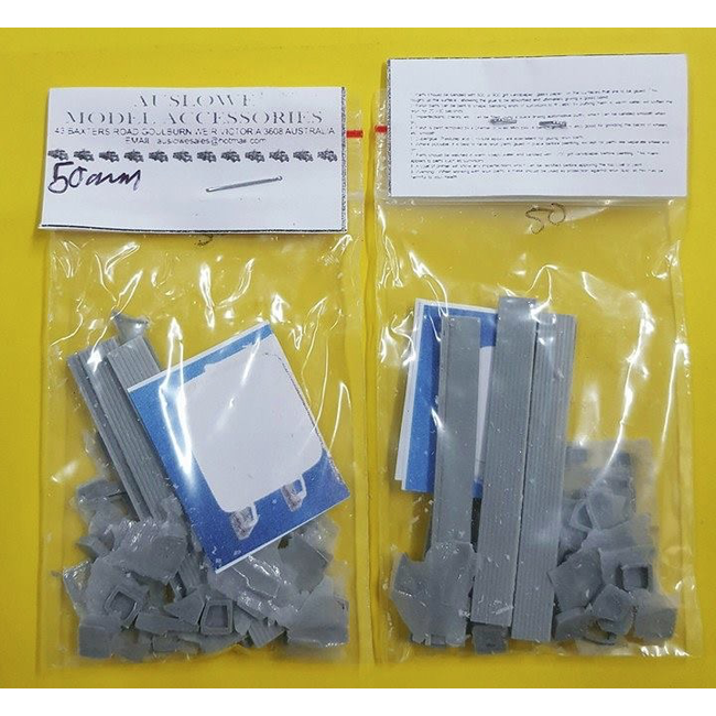 AUSLOWE TANK STEPS AND MOUNTS SET OF 4 WITH GROOVES 50MM LONG