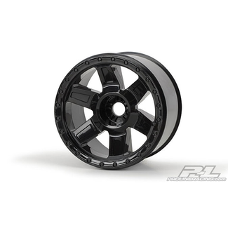 PROLINE PROLINE DESPERADO RIMS 3.8" TRAXXAS STYLE BEAD BLACK 1/2": OFFSET 17MM WHEELS FOR 17MM MT FRONT OR REAR  2733-03