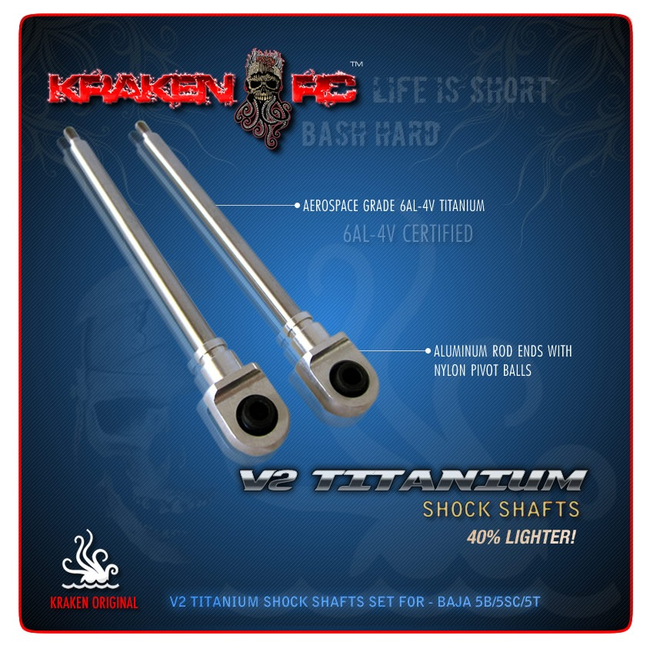 KRAKEN RC V2 TITANIUM SHOCK SHAFT SET FRONT