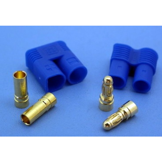 HY EC-5 BLUE PLUGS WITH 5mm CONNECTORS M & F ( 4 PAIRS ) ( OLD CODE HY211603 )