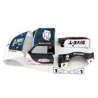 LOSI LOSI 5IVE-T RIGHT FENDER REAR  BODY SET PAINTED BLACK STYLE &  STICKERED ( COMPLETE BODY PICTURED FOR REFERENCE ONLY )