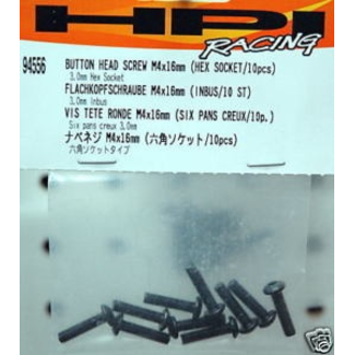 HPI HPI BUTTON HEAD SCREW M4 X 16MM  HEX SOCKET / 10PCS FOR BAJA 5B   94556