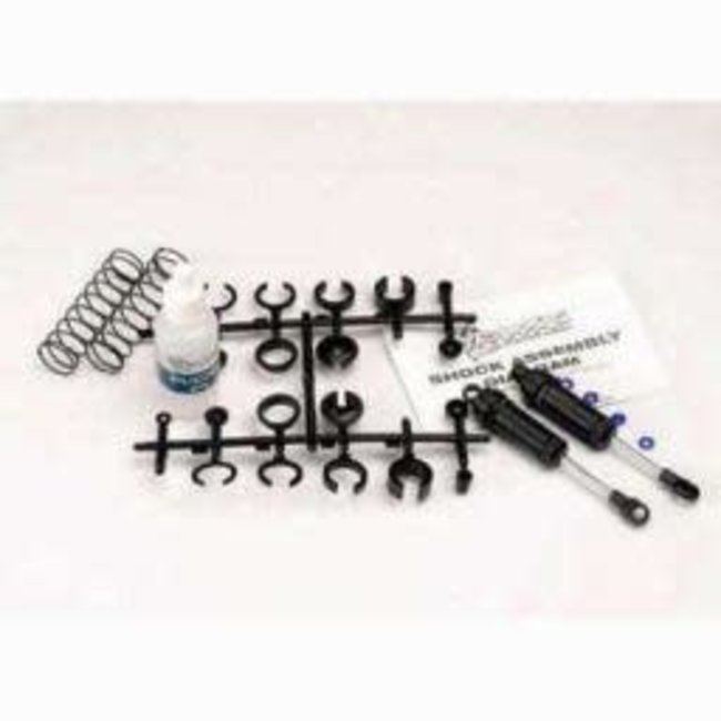 TRAXXAS ULTRA SHOCKS BLACK LONG COMPLETE W/SPRING PRE LOAD SPACERS & SPRINGS