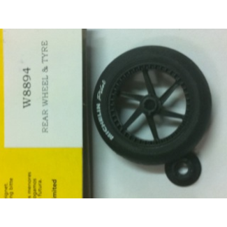 SCALEXTRIC SCALEXTRIC  REAR WHEEL AND TYRE BLACK