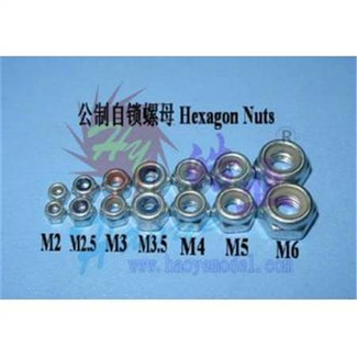 HY MODEL ACCESSORIES ACE METRIC NYLOCK NUT M3 10PK