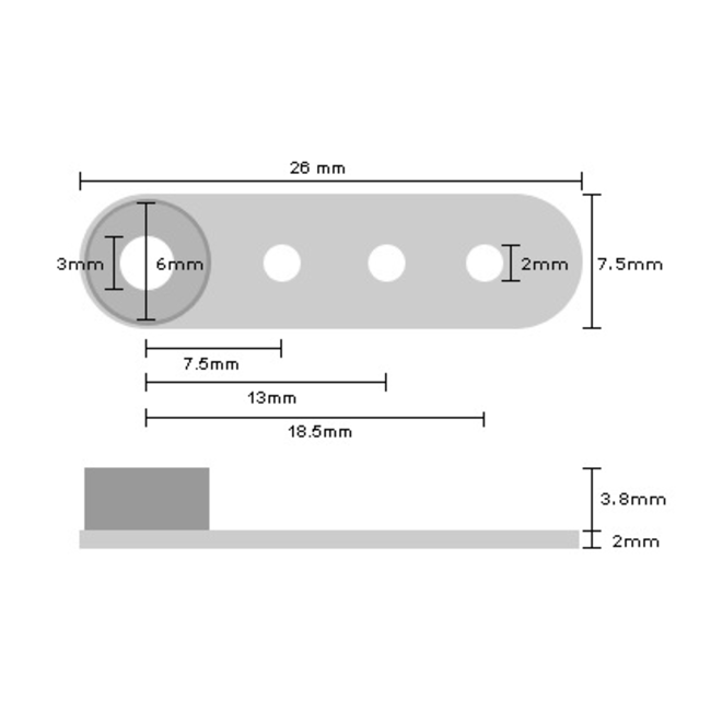 CENTURY MACHINED SERVO ARM FUTABA MEDIUM