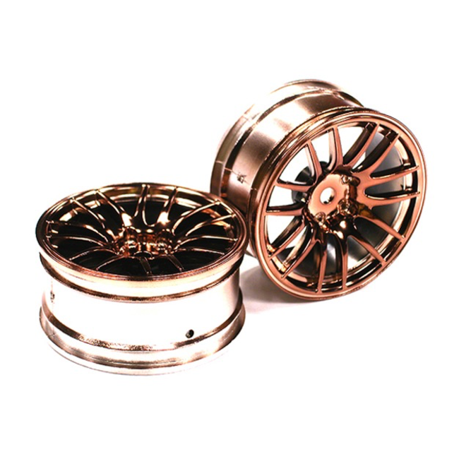 INTEGY 14 Spoke Bronze Tone Wheel Set (2) for 1/10 Drift and Touring Car C23537