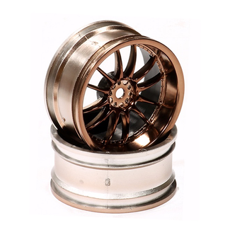 INTEGY INTEGY 12 Spoke Bronze Tone Wheel Set (2) for 1/10 Drift and Touring Car C23930