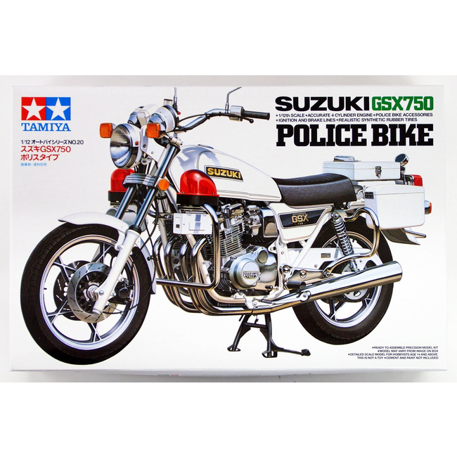 Tamiya 1/12 Scale Model Motorcycle Kit Suzuki GSX750 Police Bike