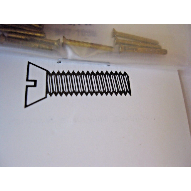 WALTHERS 0-80 Brass Flat Head Machine Screws -- 1/2 x .060" 1.27 x .15cm pkg(10)