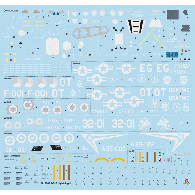 ITALERI 1/32 F-35A LIGHTNING COTL PLASTIC MODEL KIT WITH AUSTRALIAN DECALS