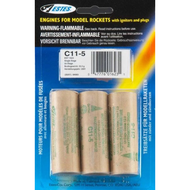 ESTES C11-5 MODEL ROCKET ENGINES
