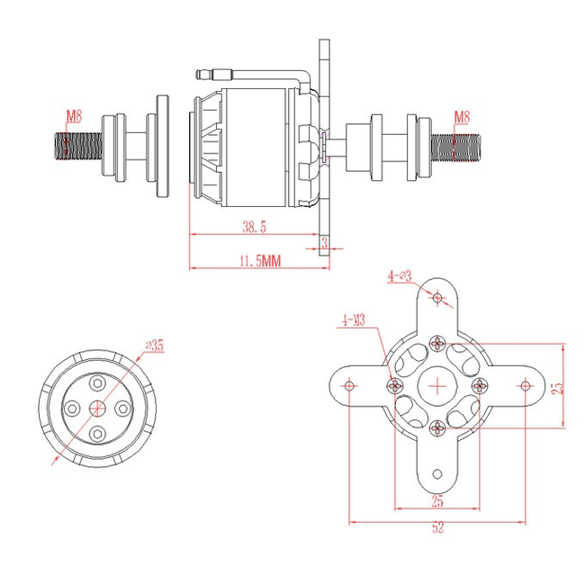 EMAX GT2815/07 1100KV 2-3 CELL 1800G THRUST