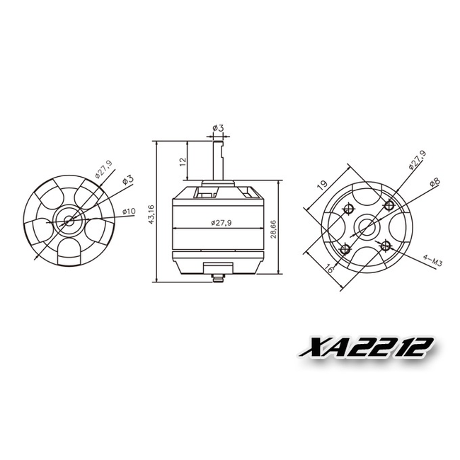 EMAX XA2212-820KV 2-3 CELLS BRUSHLESS MOTOR