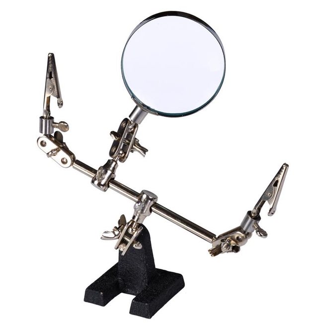 HELPING HAND TOOL WITH MAGNIFYING GLASS