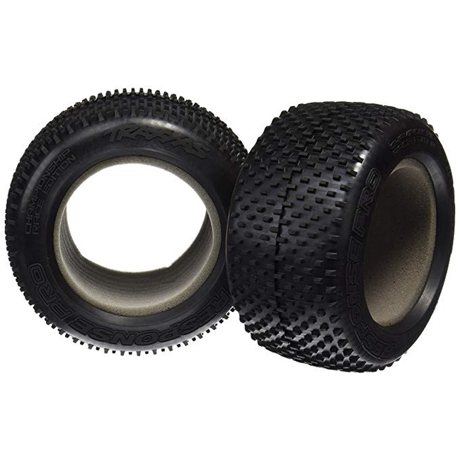 TRAXXAS Tires, Response Pro 3.8" (soft-compound, narrow profile, short knobby design)/ foam inserts (2)