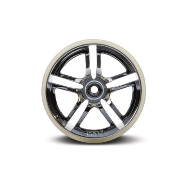 Traxxas Twin-Spoke 2.8 in. Wheels (chrome) (front) (2) 5572