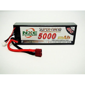 NXE POWER NXE POWER 7.4v 5000mah 45c Hard case Lipo w/Deans