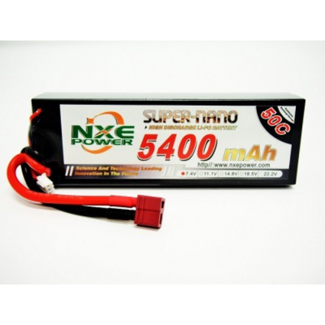 NXE 7.4v 5400mah 50c H/case Lipo w/Dean