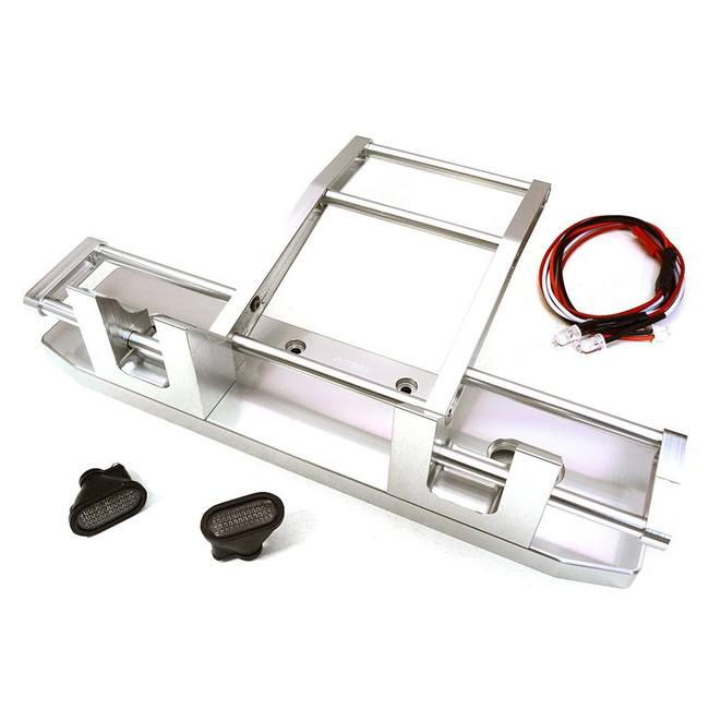 INTEGY CNC Alloy Front Bumper w/ LED for Tamiya 1/14 King Hauler & Globe Liner C27117 ANIMAL BAR BULL BAR