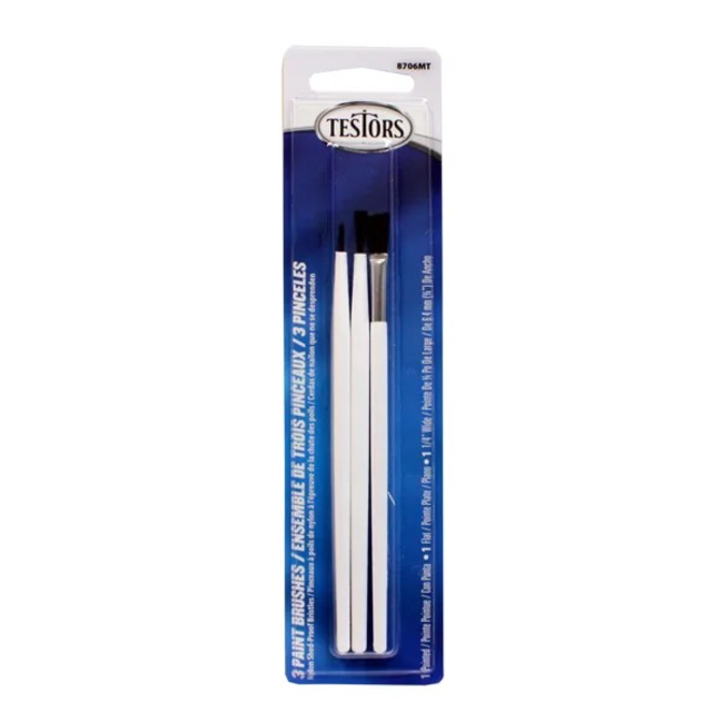 TESTORS 1 FLAT, POINTED & 1/4,Brush