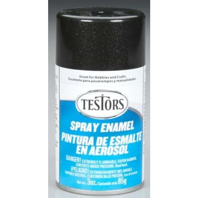 TESTORS BLACK METALLIC ,Enamel,85gm SPRAY