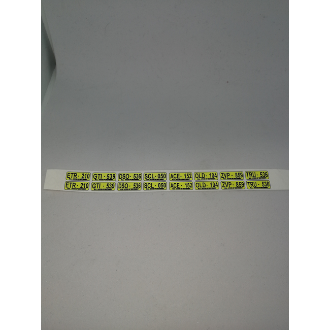 AUSLOWE WA YELLOW LICENSE PLATE 8 PAIRS WATER SLIDE DECALS