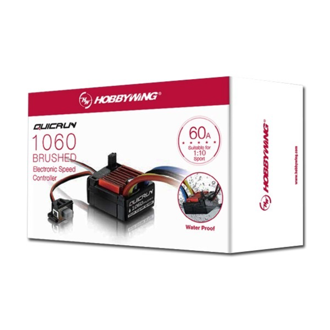 Hobbywing QUICRUN 1060 brushed speed controller F/B/R, F/B OR F/R MODES LIPO OR NIMH CUT OFF WITH 6V 3A UBEC