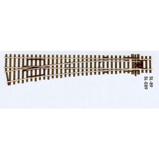 PECO SL-89 LARGE RADIUS LEFT HAND POINT INSULFROG CODE 100 RAIL OO GAUGE