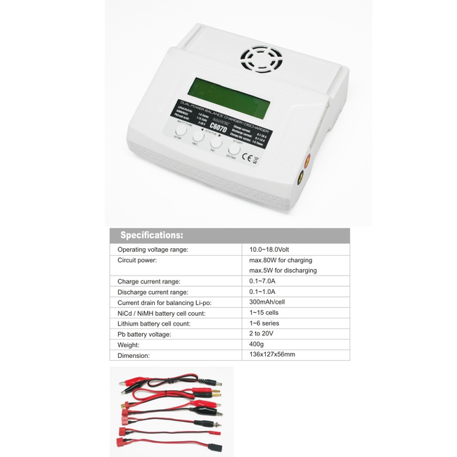 GT POWER C607D 7A 80W SMART CHARGER