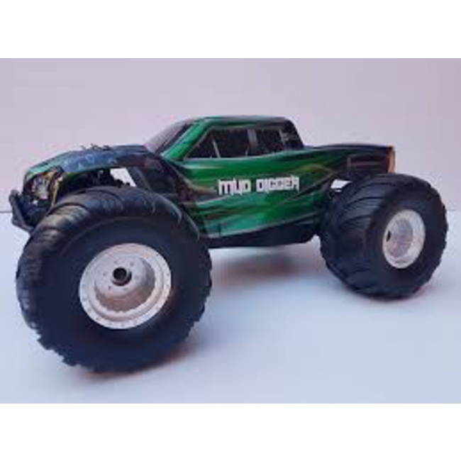 HOBBY WORKS PRE MOUNTED WHEELS 1PAIR MONSTER TRUCK FROM MUD DIGGER TRUCK