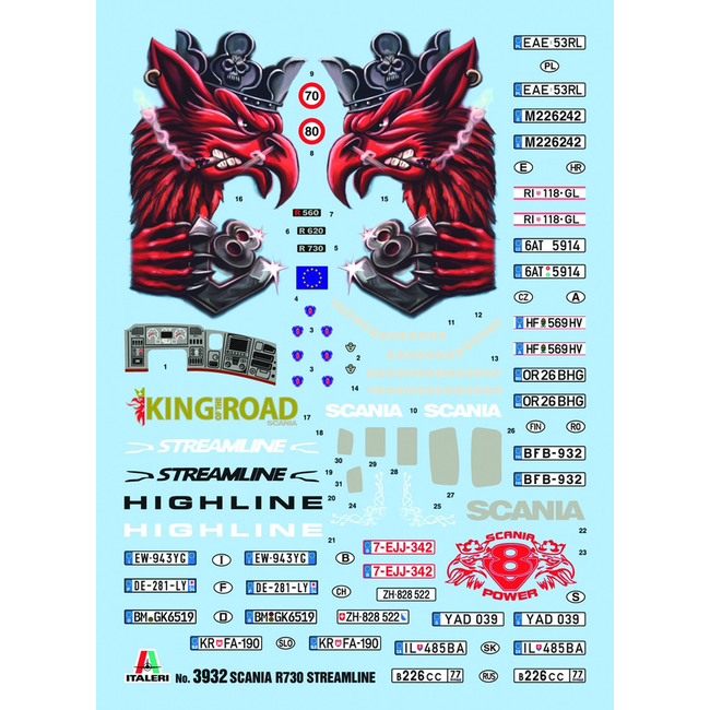 ITALERI SCANIA R730 STREAMLINE HIGHLINE CAB 1/24. 3932