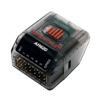 SPEKTRUM Spektrum AR620 air receiver is a full-range, 6-channel sport receiver with DSMX/DSM2 WITH INTERNAL ANTENNAS
